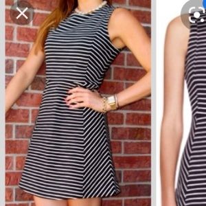 EUC knit striped skater dress